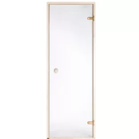   Szauna üvegajtó víztiszta üveggel, csomómentes nyárfa tokkal 8x20(786x2000mm) levehető küszöbbel