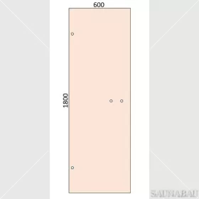   SAUNABAU üveglap szaunaajtókhoz 1800x600x8mm, bronz parsol, 2 db. vízszintes fogantyú furattal