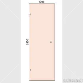   SAUNABAU üveglap szaunaajtókhoz 1800x600x8 mm, edzett, bronz parsol, 1 db. fogantyú furattal