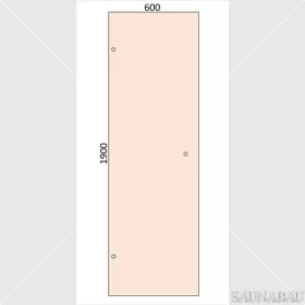   SAUNABAU üveglap szaunaajtókhoz 1900x600x8 mm, edzett, bronz parsol, 1 db. fogantyú furattal