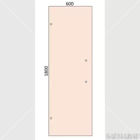   SAUNABAU üveglap szaunaajtókhoz 1800x600x8mm, bronz parsol, 2 db. függőleges fogantyú furattal