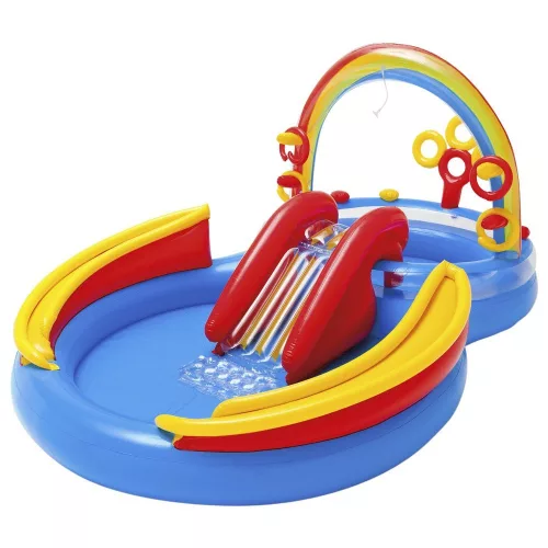 Intex Szivárvány kétkörös játszó medence 297 x 193 x 135 cm (57453)