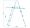 Kétágú létra 120 cm magas medencékhez #28076