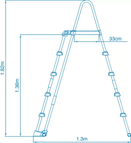Intex Kétágú létra 132 cm magas medencékhez (28077)