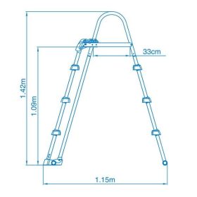 Intex Kétágú létra 90 cm magas medencékhez (28075)